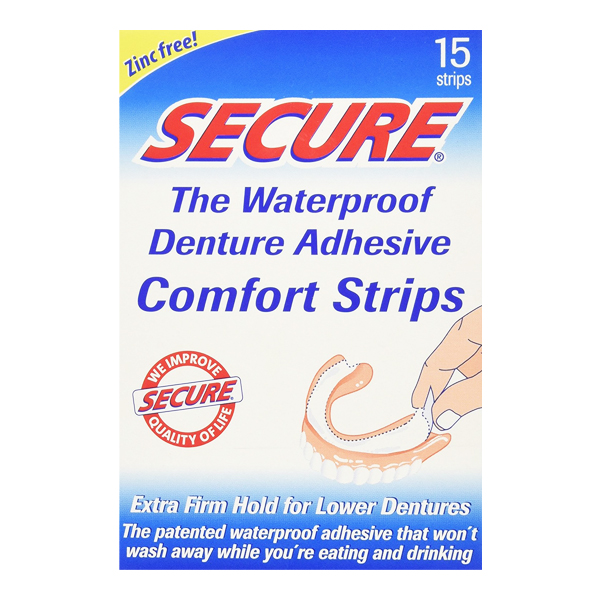 Secure Denture Adhesive >> Secure Denture Adhesive Strips Pack Of 15 Secure Denture Adhesive >> Secure Denture Adhesive Strips Pack Of 15